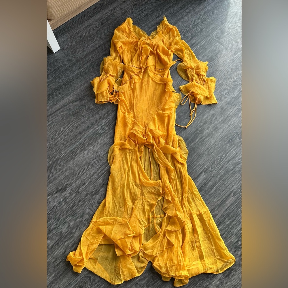 Yellow Ruffle Dress - Picture 3 of 3